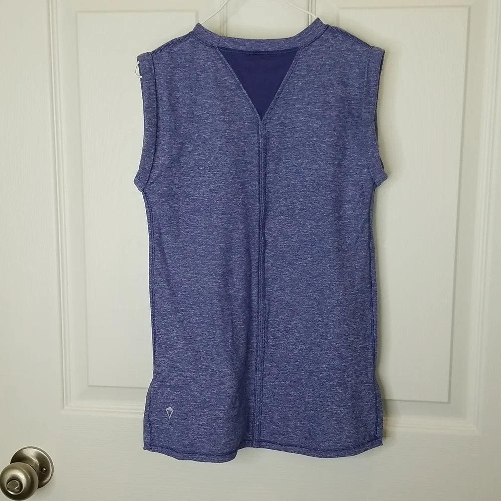Ivivva Heathered Purple Rolled Sleeve Muscle Tank Tee, Girls 8
